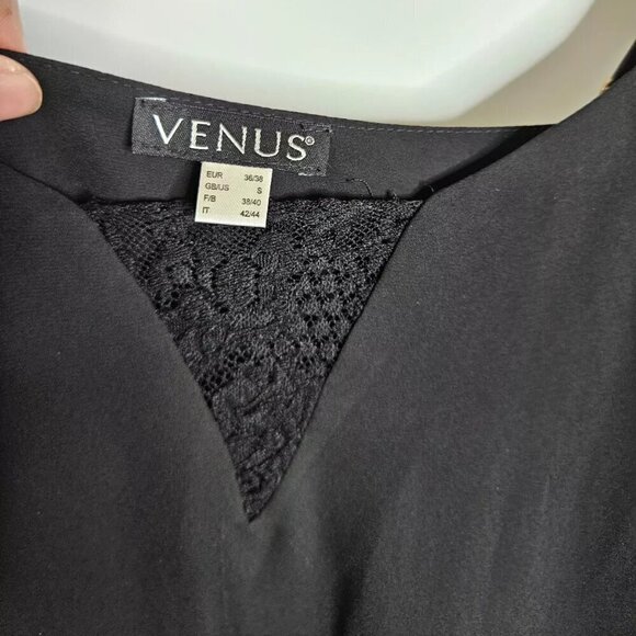 Venus Lace Inset Double Layer Tank Camisole Women's Small Black - Picture 3 of 6